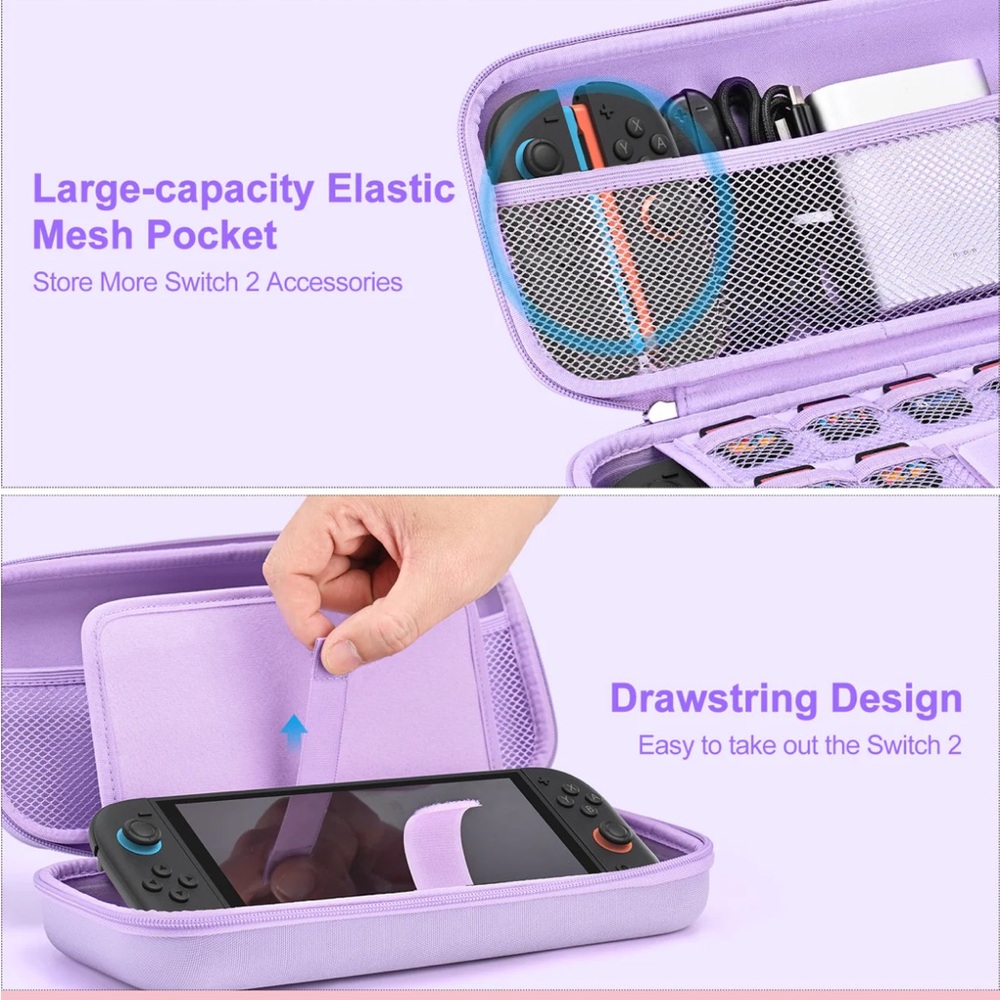 innoAura Switch 2 Carrying Case for NS Switch 2 (2025), Purple - Picture 4 of 10